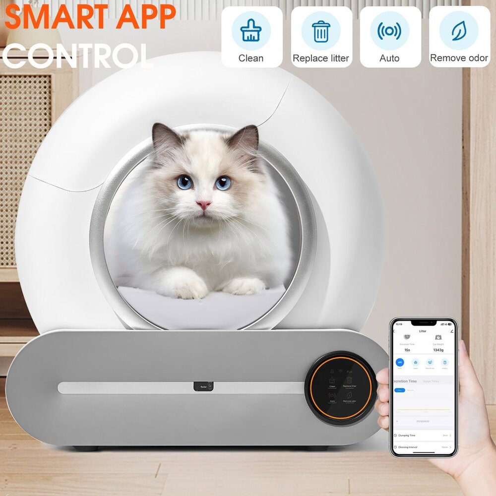 PureCycle Pro Self-Cleaning Litter Box System With Phone Controls For Cats